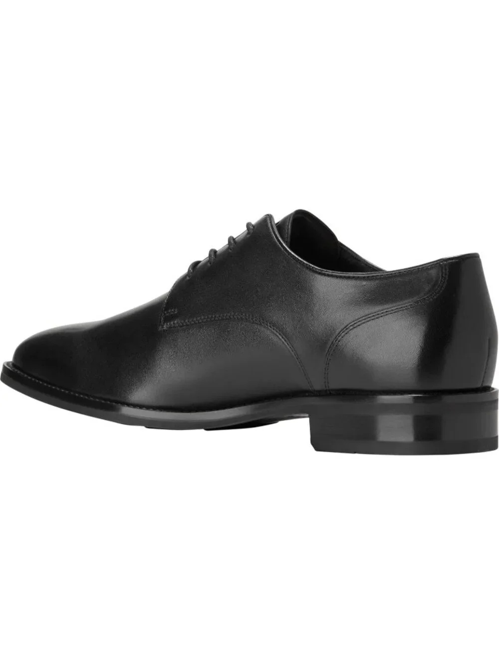 Men's Black Solid Leather Lenox Hill Cap Toe Low-top Business Derby Oxford Shoes